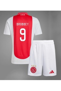 Fotbalové Dres Ajax Brian Brobbey #9 Dětské Domácí Oblečení 2024-25 Krátký Rukáv (+ trenýrky)